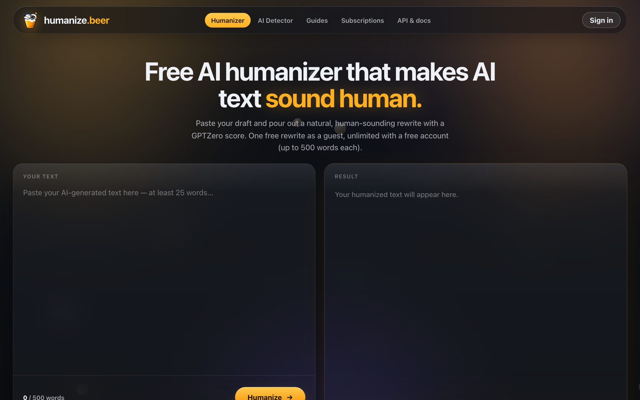 Humanize homepage